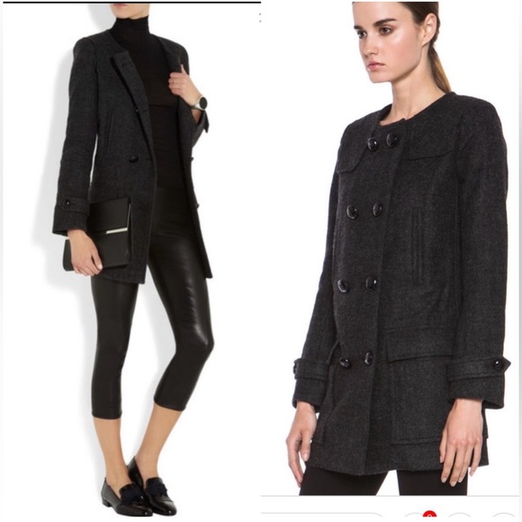 NWOT Isabel Marant Etoile Clifford Double Breasted Pea Coat Size 34 - Picture 7 of 8